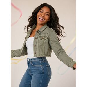 Salt Creek Cropped Utility Jacket Green